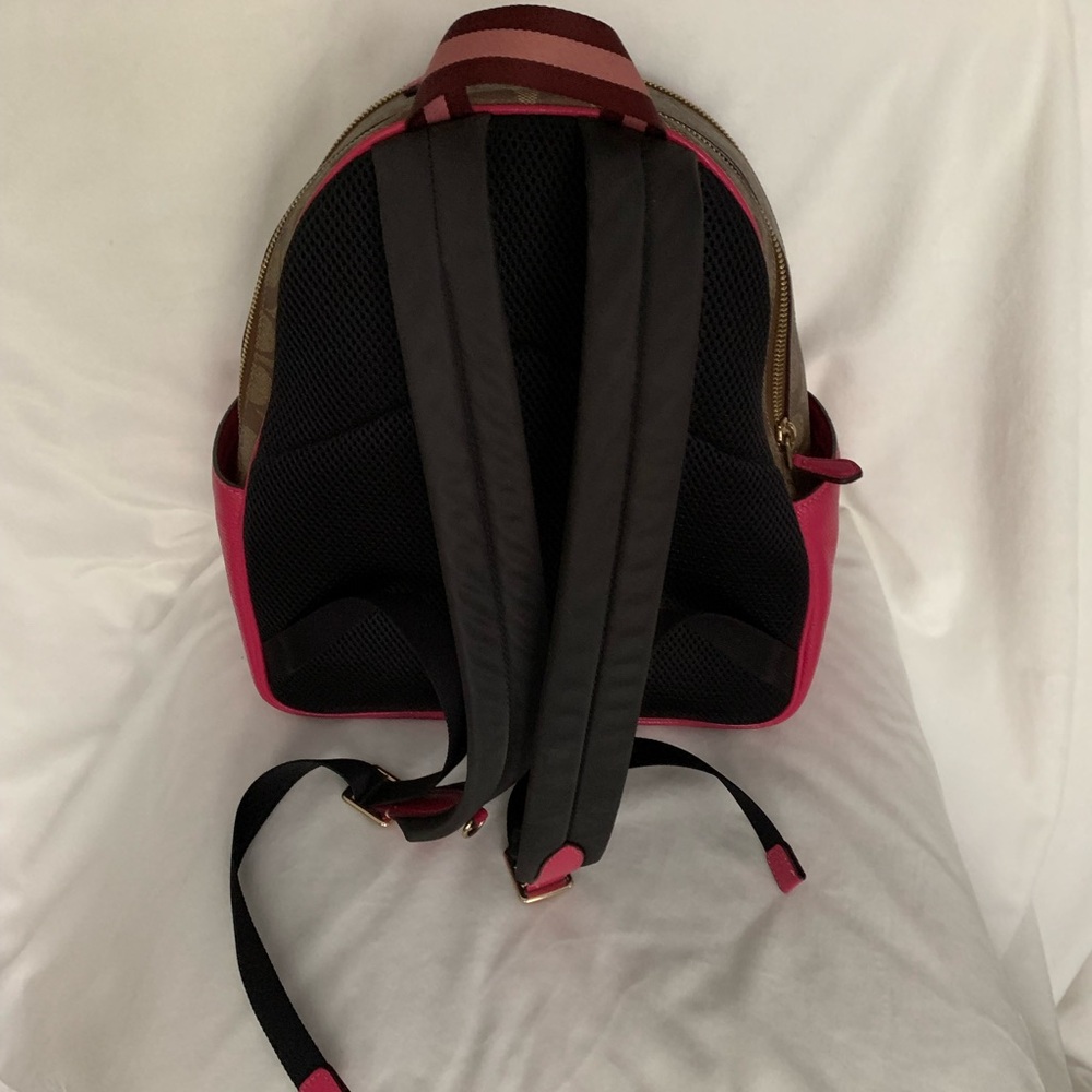 Coach Signature Brown and Pink Backpack - Picture 5 of 8